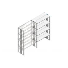 Aanbouwsectie Nedcon SF Legbordstelling 2000x1270x600mm hxbxd 4 niveaus Metaal Verzinkt 70kg Dubbel
