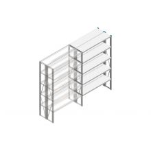 Aanbouwsectie Nedcon SF Legbordstelling 2000x1270x600mm hxbxd 5 niveaus Metaal Verzinkt 175kg Dubbel