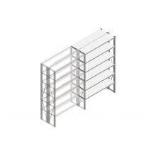 Aanbouwsectie Nedcon SF Legbordstelling 2000x1270x600mm hxbxd 6 niveaus Metaal Verzinkt 70kg Dubbel