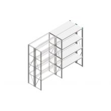 Aanbouwsectie Nedcon SF Legbordstelling 2000x1270x800mm hxbxd 4 niveaus Metaal Verzinkt 175kg Dubbel