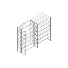 Aanbouwsectie Nedcon SF Legbordstelling 2000x1270x800mm hxbxd 6 niveaus Metaal Verzinkt 65kg Dubbel