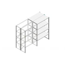 Aanbouwsectie Nedcon SF Legbordstelling 2000x1270x1000mm hxbxd 4 niveaus Metaal Verzinkt 175kg Dubbel