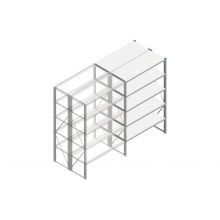 Aanbouwsectie Nedcon SF Legbordstelling 2000x1270x1000mm hxbxd 5 niveaus Metaal Verzinkt 60kg Dubbel