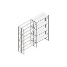 Aanbouwsectie Nedcon SF Legbordstelling 2200x1270x600mm hxbxd 4 niveaus Metaal Verzinkt 175kg Dubbel