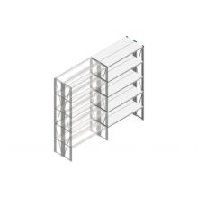Aanbouwsectie Nedcon SF Legbordstelling 2200x1270x600mm hxbxd 5 niveaus Metaal Verzinkt 175kg Dubbel
