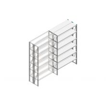 Aanbouwsectie Nedcon SF Legbordstelling 2200x1270x600mm hxbxd 6 niveaus Metaal Verzinkt 70kg Dubbel