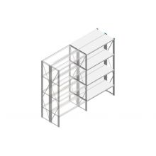 Aanbouwsectie Nedcon SF Legbordstelling 2200x1270x800mm hxbxd 4 niveaus Metaal Verzinkt 175kg Dubbel