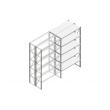 Aanbouwsectie Nedcon SF Legbordstelling 2200x1270x800mm hxbxd 5 niveaus Metaal Verzinkt 65kg Dubbel