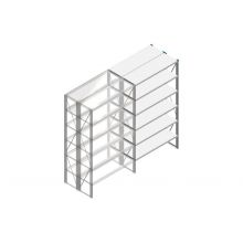 Aanbouwsectie Nedcon SF Legbordstelling 2200x1270x800mm hxbxd 6 niveaus Metaal Verzinkt 65kg Dubbel