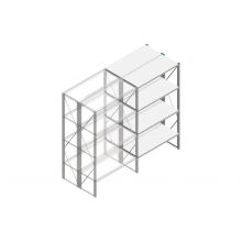 Aanbouwsectie Nedcon SF Legbordstelling 2200x1270x1000mm hxbxd 4 niveaus Metaal Verzinkt 60kg Dubbel