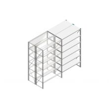 Aanbouwsectie Nedcon SF Legbordstelling 2200x1270x1000mm hxbxd 6 niveaus Metaal Verzinkt 60kg Dubbel