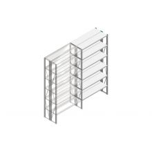 Aanbouwsectie Nedcon SF Legbordstelling 2500x1270x600mm hxbxd 5 niveaus Metaal Verzinkt 175kg Dubbel