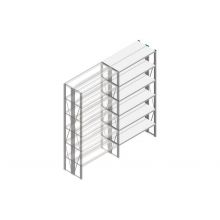 Aanbouwsectie Nedcon SF Legbordstelling 2500x1270x600mm hxbxd 6 niveaus Metaal Verzinkt 175kg Dubbel