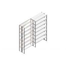 Aanbouwsectie Nedcon SF Legbordstelling 2500x1270x600mm hxbxd 7 niveaus Metaal Verzinkt 70kg Dubbel