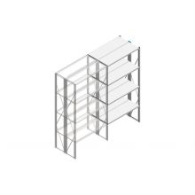 Aanbouwsectie Nedcon SF Legbordstelling 2500x1270x800mm hxbxd 4 niveaus Metaal Verzinkt 175kg Dubbel
