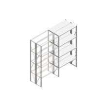 Aanbouwsectie Nedcon SF Legbordstelling 2500x1270x800mm hxbxd 4 niveaus Metaal Verzinkt 175kg Dubbel
