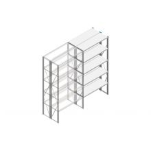 Aanbouwsectie Nedcon SF Legbordstelling 2500x1270x800mm hxbxd 5 niveaus Metaal Verzinkt 175kg Dubbel