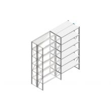 Aanbouwsectie Nedcon SF Legbordstelling 2500x1270x800mm hxbxd 6 niveaus Metaal Verzinkt 175kg Dubbel