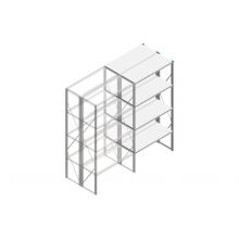 Aanbouwsectie Nedcon SF Legbordstelling 2500x1270x1000mm hxbxd 4 niveaus Metaal Verzinkt 175kg Dubbel