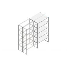 Aanbouwsectie Nedcon SF Legbordstelling 2500x1270x1000mm hxbxd 5 niveaus Metaal Verzinkt 60kg Dubbel