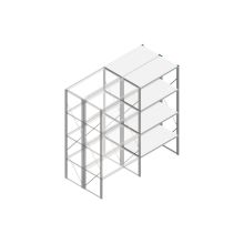 Aanbouwsectie Nedcon SF Legbordstelling 2500x1270x1200mm hxbxd 4 niveaus Metaal Verzinkt 175kg Dubbel