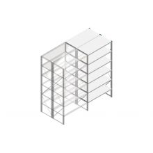 Aanbouwsectie Nedcon SF Legbordstelling 2500x1270x1200mm hxbxd 6 niveaus Metaal Verzinkt 175kg Dubbel