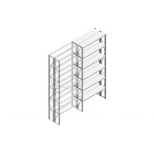 Aanbouwsectie Nedcon SF Legbordstelling 3000x1270x600mm hxbxd 6 niveaus Metaal Verzinkt 70kg Dubbel