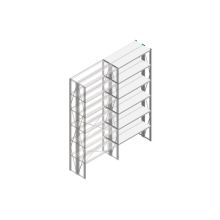 Aanbouwsectie Nedcon SF Legbordstelling 3000x1270x600mm hxbxd 6 niveaus Metaal Verzinkt 175kg Dubbel