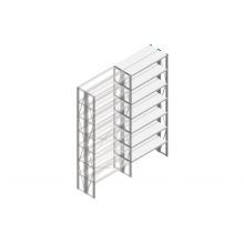 Aanbouwsectie Nedcon SF Legbordstelling 3000x1270x600mm hxbxd 7 niveaus Metaal Verzinkt 70kg Dubbel