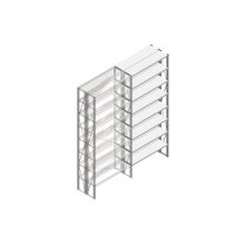 Aanbouwsectie Nedcon SF Legbordstelling 3000x1270x600mm hxbxd 8 niveaus Metaal Verzinkt 70kg Dubbel
