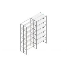 Aanbouwsectie Nedcon SF Legbordstelling 3000x1270x800mm hxbxd 6 niveaus Metaal Verzinkt 175kg Dubbel