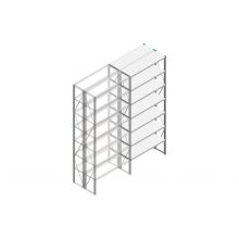 Aanbouwsectie Nedcon SF Legbordstelling 3000x1270x800mm hxbxd 7 niveaus Metaal Verzinkt 175kg Dubbel