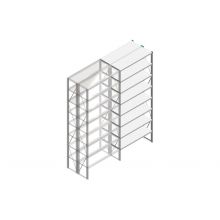 Aanbouwsectie Nedcon SF Legbordstelling 3000x1270x800mm hxbxd 8 niveaus Metaal Verzinkt 65kg Dubbel