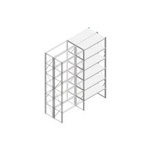Aanbouwsectie Nedcon SF Legbordstelling 3000x1270x1000mm hxbxd 6 niveaus Metaal Verzinkt 175kg Dubbel