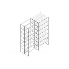 Aanbouwsectie Nedcon SF Legbordstelling 3000x1270x1000mm hxbxd 7 niveaus Metaal Verzinkt 60kg Dubbel