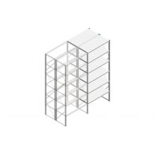 Aanbouwsectie Nedcon SF Legbordstelling 3000x1270x1200mm hxbxd 6 niveaus Metaal Verzinkt 60kg Dubbel