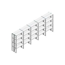 Voordeelrij Nedcon SF Legbordstelling 2000x5030x600mm hxbxd 4 niveaus Metaal Verzinkt 85kg Dubbel