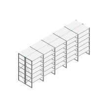Voordeelrij Nedcon SF Legbordstelling 2000x5030x1200mm hxbxd 6 niveaus Metaal Verzinkt 80kg Dubbel