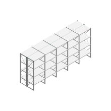 Voordeelrij Nedcon SF Legbordstelling 2200x5030x1200mm hxbxd 4 niveaus Metaal Verzinkt 80kg Dubbel