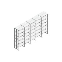 Voordeelrij Nedcon SF Legbordstelling 3000x5030x800mm hxbxd 6 niveaus Metaal Verzinkt 80kg Dubbel