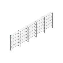 Voordeelrij Nedcon SF Legbordstelling 2000x6530x300mm hxbxd 5 niveaus Metaal Verzinkt 70kg Enkel