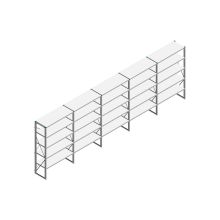 Voordeelrij Nedcon SF Legbordstelling 2000x6530x500mm hxbxd 5 niveaus Metaal Verzinkt 60kg Enkel