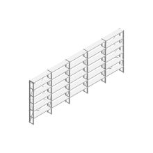 Voordeelrij Nedcon SF Legbordstelling 2500x6530x300mm hxbxd 6 niveaus Metaal Verzinkt 70kg Enkel