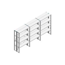 Voordeelrij Nedcon SF Legbordstelling 2000x3930x600mm hxbxd 4 niveaus Metaal Verzinkt 70kg Dubbel