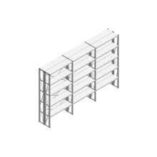 Voordeelrij Nedcon SF Legbordstelling 2500x3930x600mm hxbxd 5 niveaus Metaal Verzinkt 70kg Dubbel