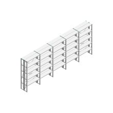 Voordeelrij Nedcon SF Legbordstelling 2500x6530x600mm hxbxd 5 niveaus Metaal Verzinkt 70kg Dubbel