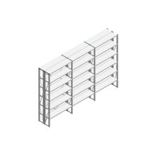 Voordeelrij Nedcon SF Legbordstelling 2500x3930x600mm hxbxd 6 niveaus Metaal Verzinkt 70kg Dubbel