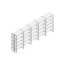 Voordeelrij Nedcon SF Legbordstelling 2500x6530x800mm hxbxd 5 niveaus Metaal Verzinkt 65kg Dubbel