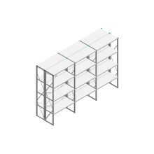 Voordeelrij Nedcon SF Legbordstelling 2500x3930x1000mm hxbxd 4 niveaus Metaal Verzinkt 60kg Dubbel