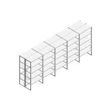 Voordeelrij Nedcon SF Legbordstelling 2500x6530x1200mm hxbxd 5 niveaus Metaal Verzinkt 60kg Dubbel